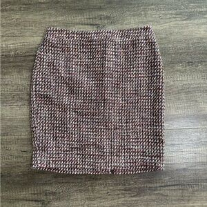 LOFT Tweed Mini Skirt – Multicolor Houndstooth, Size 4P